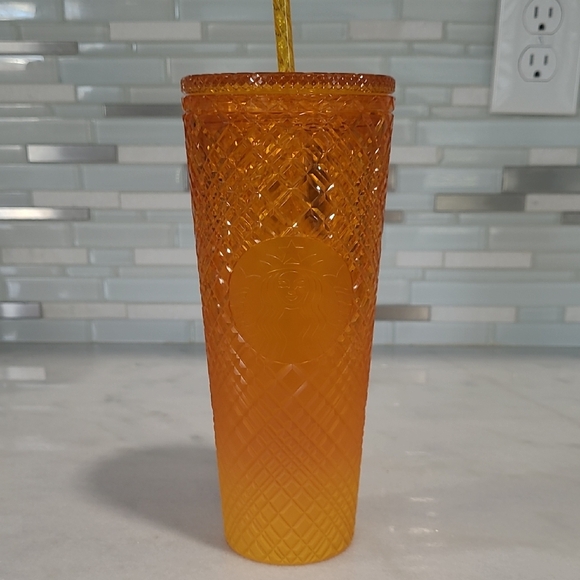 Starbucks Orange Tumbler with Straw - Picture 1 of 11